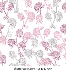 Clover flower graphic color seamless pattern sketch background illustration vector
