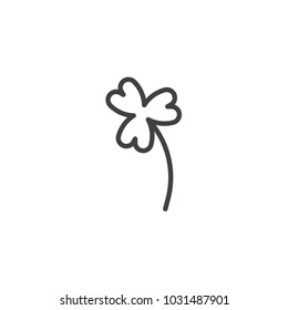 Clover flower outline icon. linear style sign for mobile concept and web design. Shamrock simple line vector icon. Symbol, logo illustration. Pixel perfect vector graphics