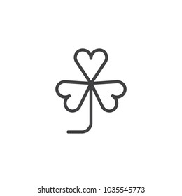 Clover flower outline icon. linear style sign for mobile concept and web design. Saint Patrick's Day simple line vector icon. Symbol, logo illustration.