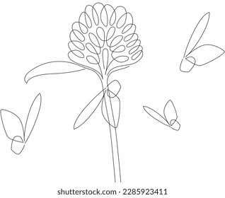 Clover flower outline pattern background minimalism wallpaper wrapping paper textiles