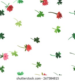 Clover flower petals vector pattern