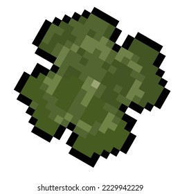 Clover Flower Pixel art isolated on white background. Vector illustration. Item for game or graphic design. 8 bit video game.