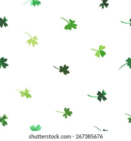 Clover flowers foliage vector pattern