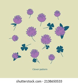 Clover flowers pattern for garaphics and web design