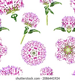 clover flowers seamless vector background