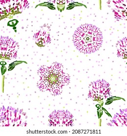 clover flowers seamless vector background