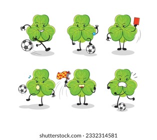 the clover football group character. cartoon mascot vector