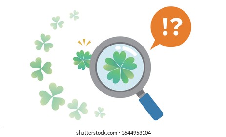 A clover is found. It wasn't Four leaf clover.The image which notices and is a question and comparison.