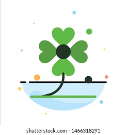 Clover, Four, Ireland, Irish, Lucky Abstract Flat Color Icon Template. Vector Icon Template background