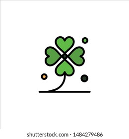 Clover, Four, Ireland, Irish, Lucky Business Logo Template. Flat Color. Vector Icon Template background