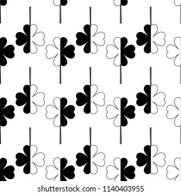 Icono De Cuatro Hojas Icono De Patrón Sin Maravilla Ilustración De Arte De Vectores De Patrón