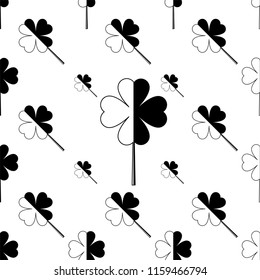 Clover Four Leaf Symbol Nahtlose Mustervektor-Kunstillustration