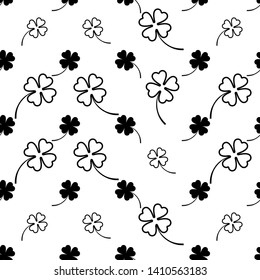 Clover Four Leaf Symbol Nahtlose Mustervektor-Kunstillustration