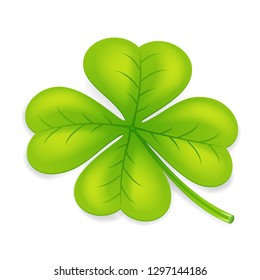 Clover four leaf irish saint patrick day ireland feast luck 3d symbol isolated icon design vector illustration