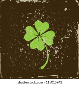 clover four leaf on grunge background