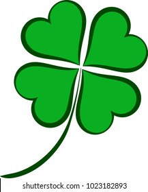 Clover Four Leaf Shamrock Calligraphic Vector Art Illustration