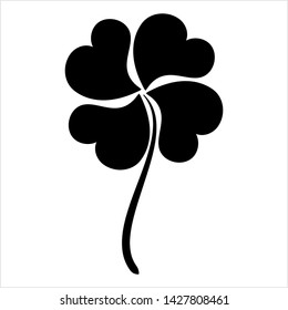 Clover Four Leaf Shamrock Calligraphic Vector Art Illustration