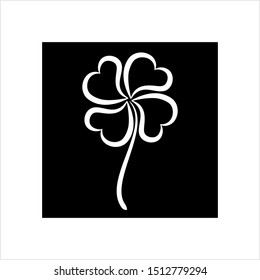 Clover Four Leaf Shamrock Calligraphic Vector Art Illustration