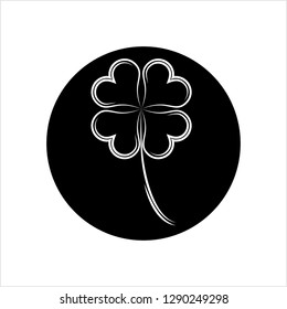 Clover Four Leaf Shamrock Icon Vector Art Illustration