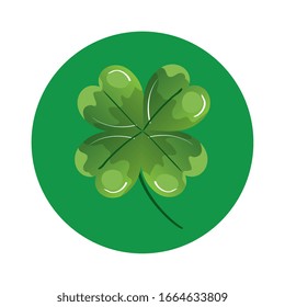 clover of four leafs in frame circular icon vector illustration designicon