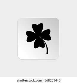 Clover with four leaves -  black vector icon
