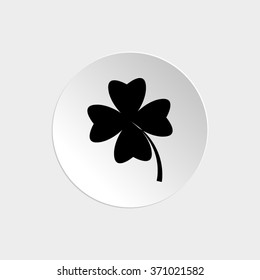 Clover with four leaves -  black vector icon