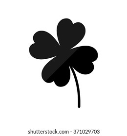 Clover with four leaves -  black vector icon