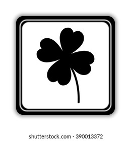 Clover with four leaves  - black vector icon