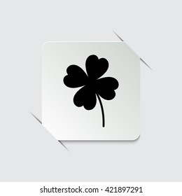 Clover with four leaves  - black vector icon