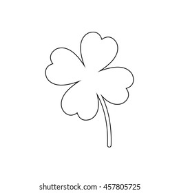 Clover with four leaves  - black vector icon