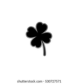 Clover with four leaves -  black vector icon