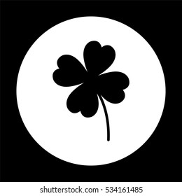 Clover with four leaves  - black vector icon