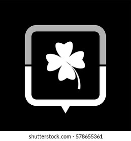 Clover with four leaves  - black vector icon