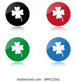 Clover with four leaves - color vector icon