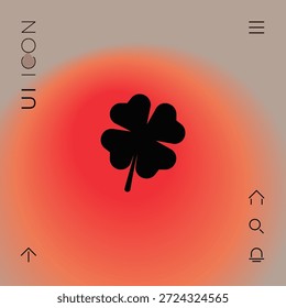 Trébol con cuatro hojas. Elemento para su diseño