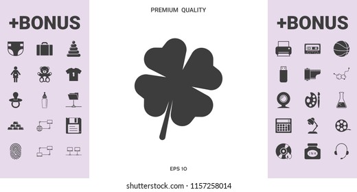 Clover with four leaves - graphic elements for your design