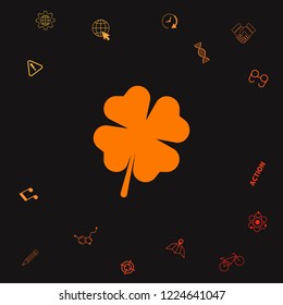 Clover with four leaves. Graphic elements for your design