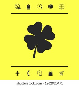 Clover with four leaves. Graphic elements for your design
