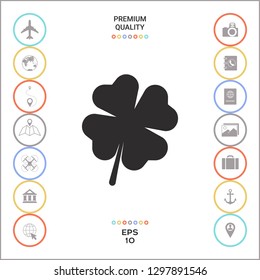 Clover with four leaves. Graphic elements for your design