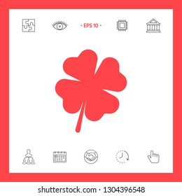 Clover with four leaves. Graphic elements for your design