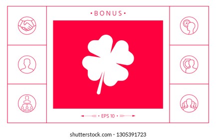 Clover with four leaves. Graphic elements for your design