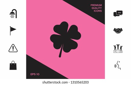 Clover with four leaves. Graphic elements for your design