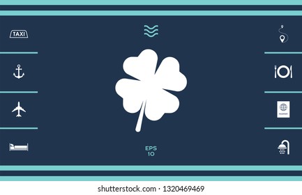 Clover with four leaves. Graphic elements for your design