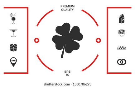 Clover with four leaves. Graphic elements for your design