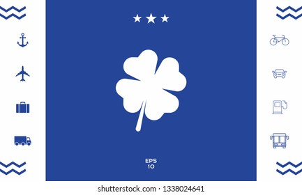 Clover with four leaves. Graphic elements for your design