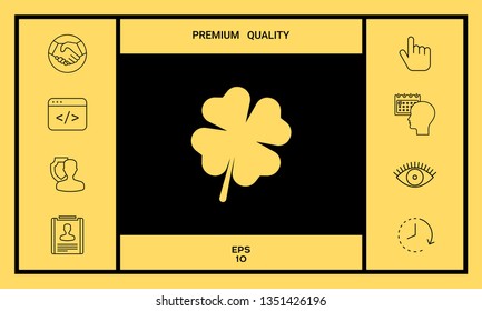 Clover with four leaves. Graphic elements for your design