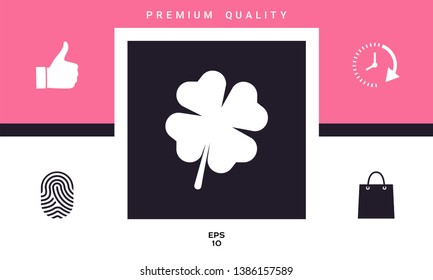 Clover with four leaves. Graphic elements for your design