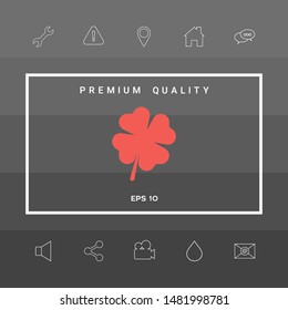 Clover with four leaves. Graphic elements for your design