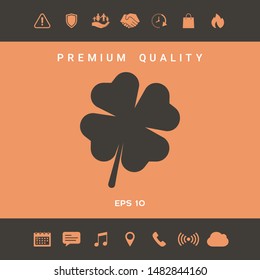 Clover with four leaves. Graphic elements for your design
