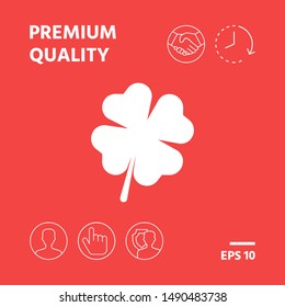 Clover with four leaves. Graphic elements for your design